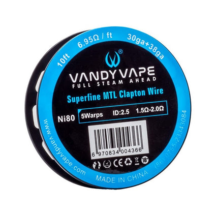 Vandy Vape Ni80 Superfine MTL Clapton Wire 30ga+38ga - 3m