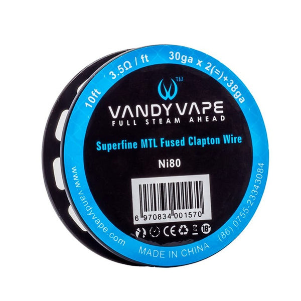Vandy Vape Ni80 Superfine MTL Fused Clapton Wire 30ga*2+38ga - 3m
